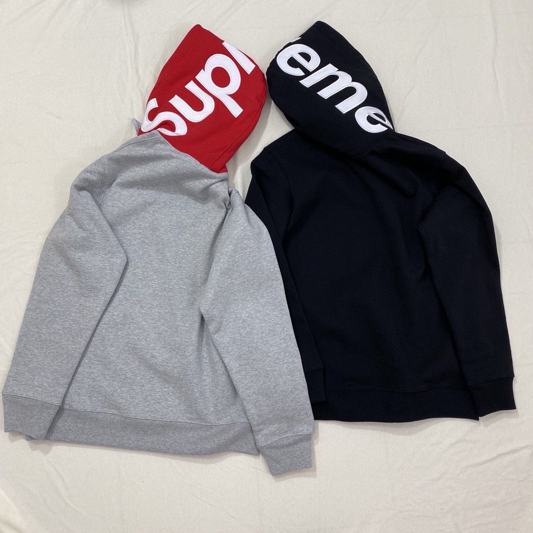 Supreme FW21 Week 2 Contrast Hooded Sweatshirt 字母徽标 Logo印花 灰色 黑色 连帽卫衣 加绒 套头 宽松 秋冬款 男女同款 SUP-FW21-147