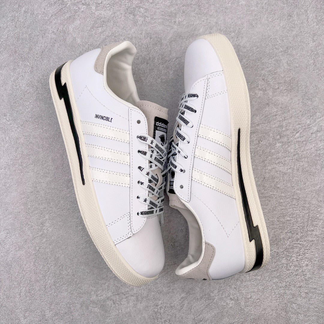 NEIGHBORHOOD x INVINCIBLE x Adidas Originals Campus 三方联名 白色 低筒 复古板鞋 休闲鞋 男鞋 女鞋 GX1847