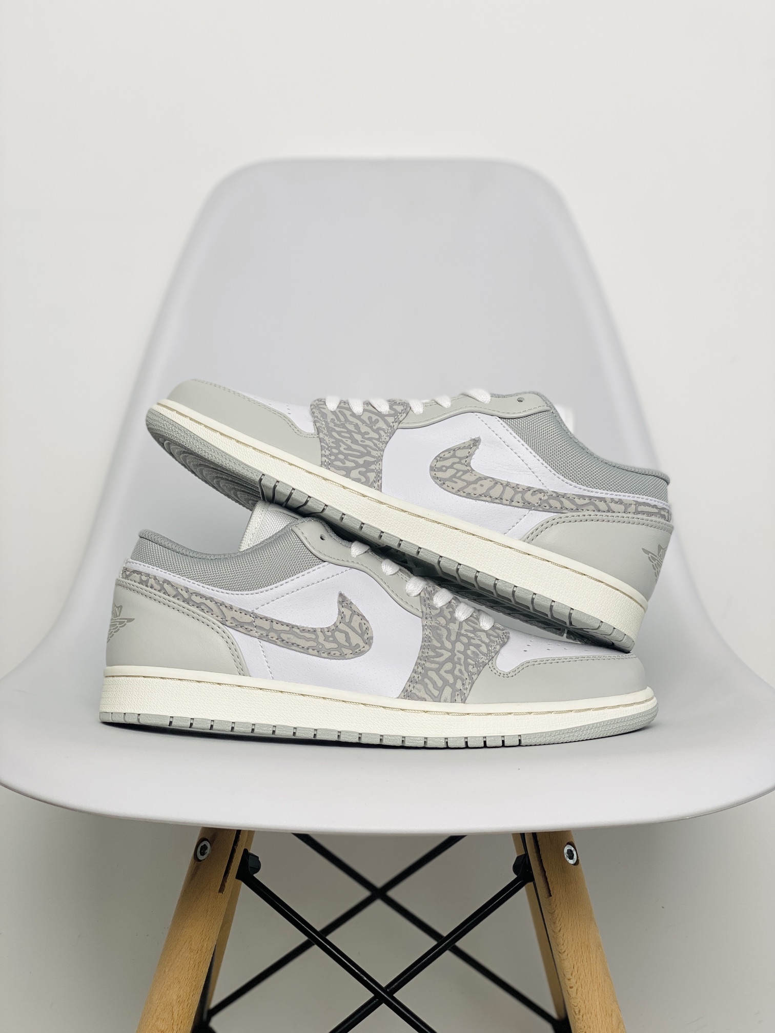 Air Jordan 1 Low AJ1 PRM Elephant Print 柏林限定 白灰 爆裂纹 低筒 休閒鞋 板鞋 男鞋 女鞋 DH4269-100