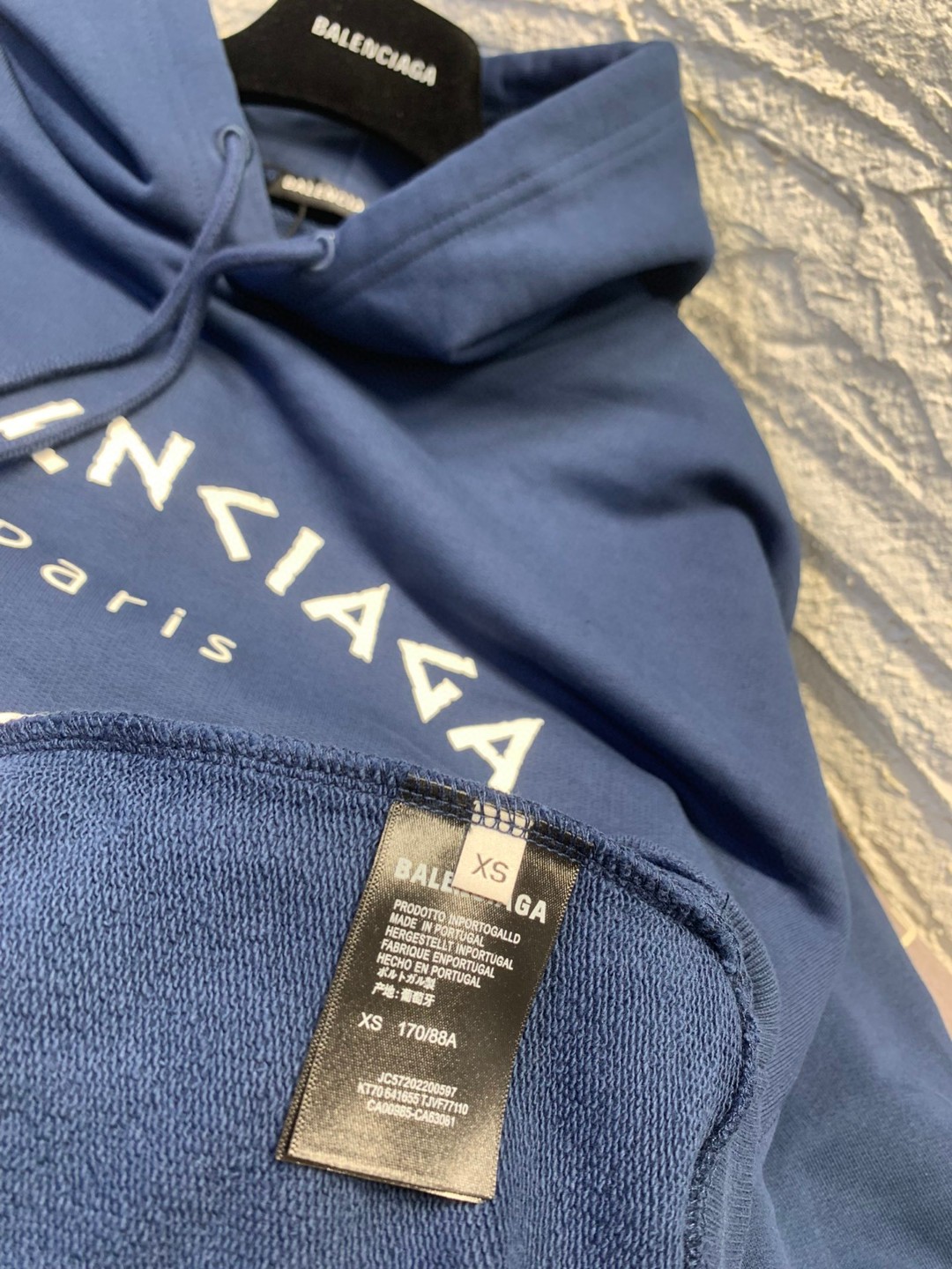 Balenciaga SS21 马拉松运动员 印花 蓝色 连帽卫衣 套头卫衣 长袖 秋冬 男女同款 641679TJVI74866