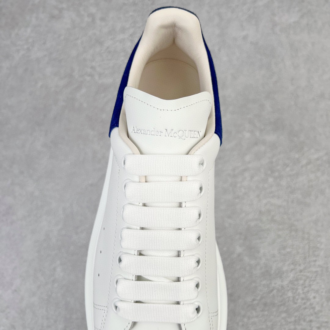 Alexander McQueen 麦昆 白色 蓝尾 绒面 低筒 板鞋 休闲鞋 厚底鞋 增高鞋 男鞋 女鞋 553680WHGP79086