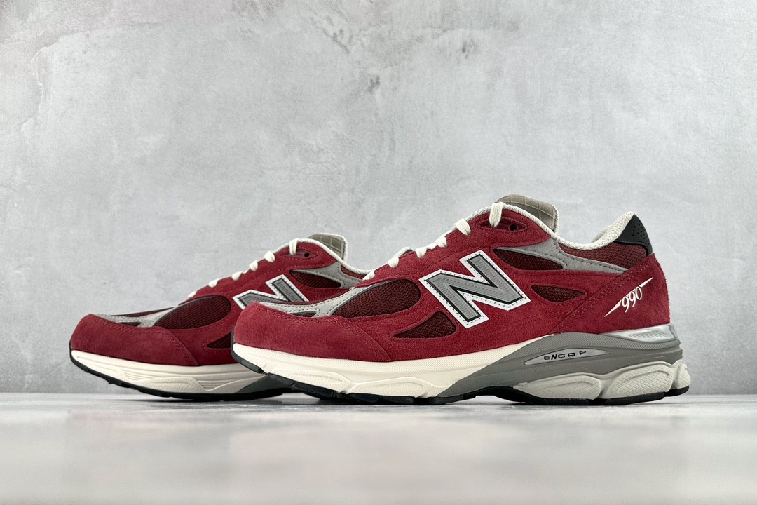 New Balance 990 V3 Teddy Made 酒红色 低筒 复古跑鞋 休闲鞋 板鞋 运动鞋 男鞋 女鞋  M990TF3