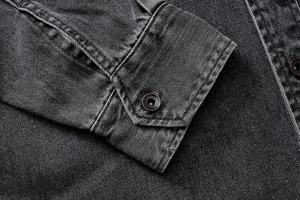 MADNESS 22FW  牛仔衬衣 黑色 日系 外套长袖 秋冬季 休闲 男女同款