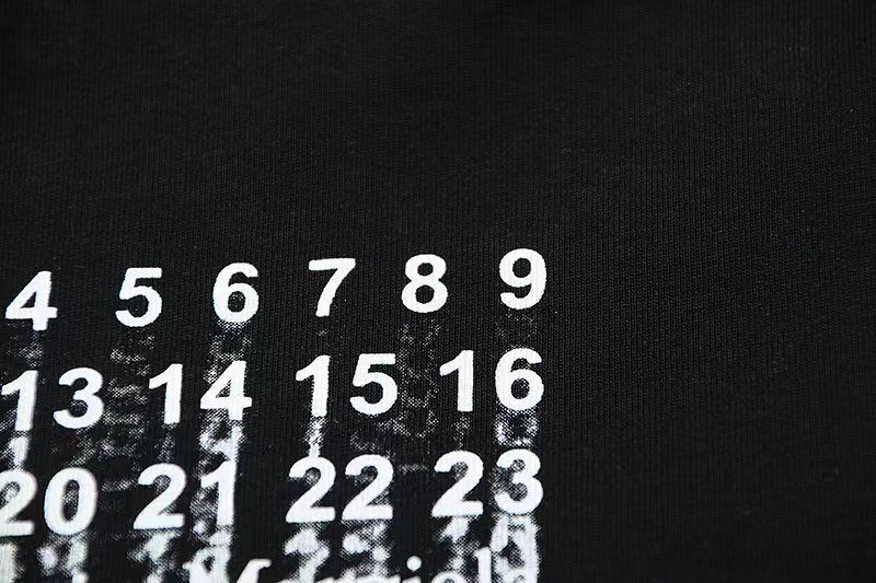 Maison Margiela 马吉拉 后背数字印花 黑色 短袖 T 恤 圆领 套头 夏季 男女同款 