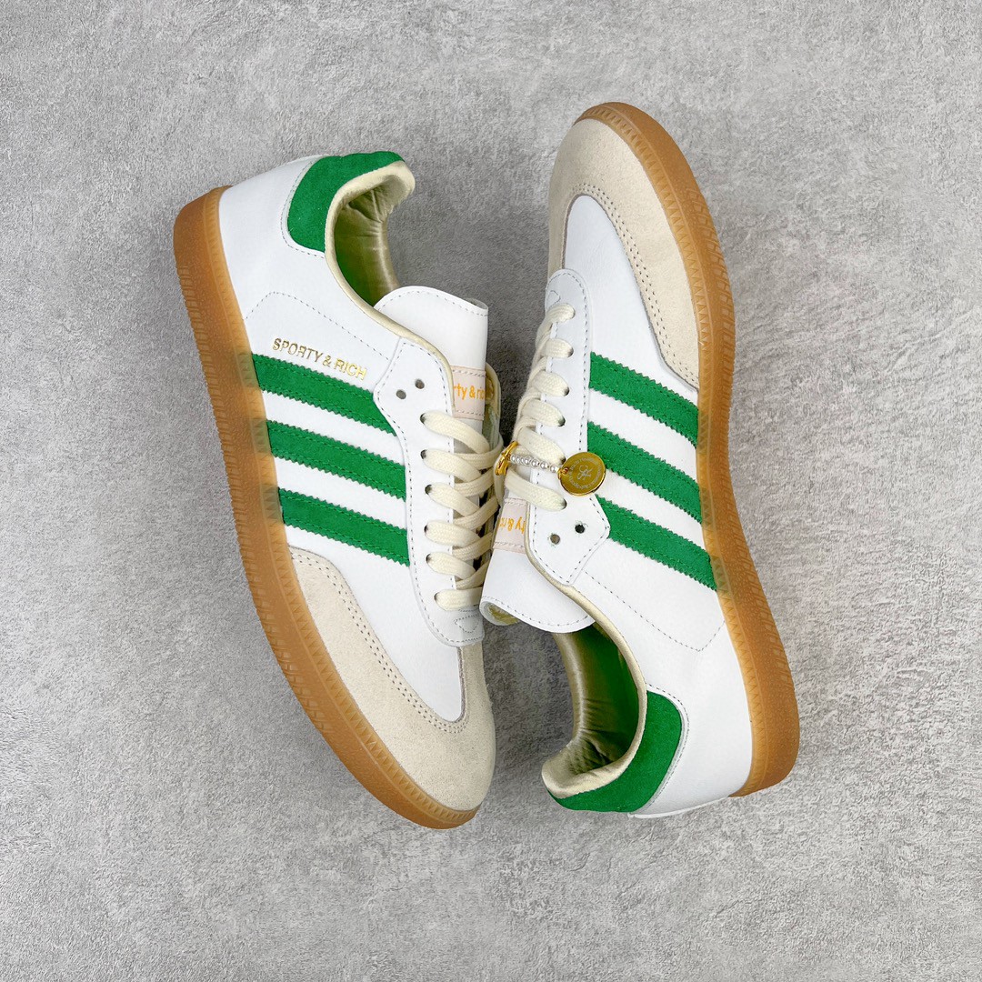 SPORTY & RICH adidas originals Samba OG 白绿 低筒 复古板鞋 休闲鞋 男鞋 女鞋 HQ6075