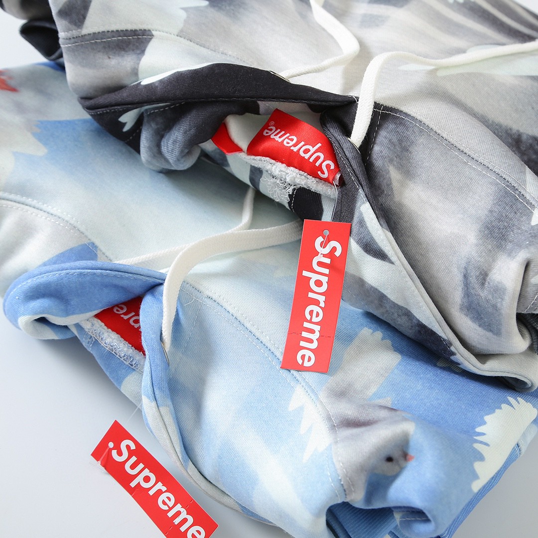 Supreme SS22 Week 2 Doves Hooded Sweatshirt 和平鸽 印花 蓝色 黑色 连帽卫衣 套头 长袖 秋冬款 男女同款 SUP-SS22-125