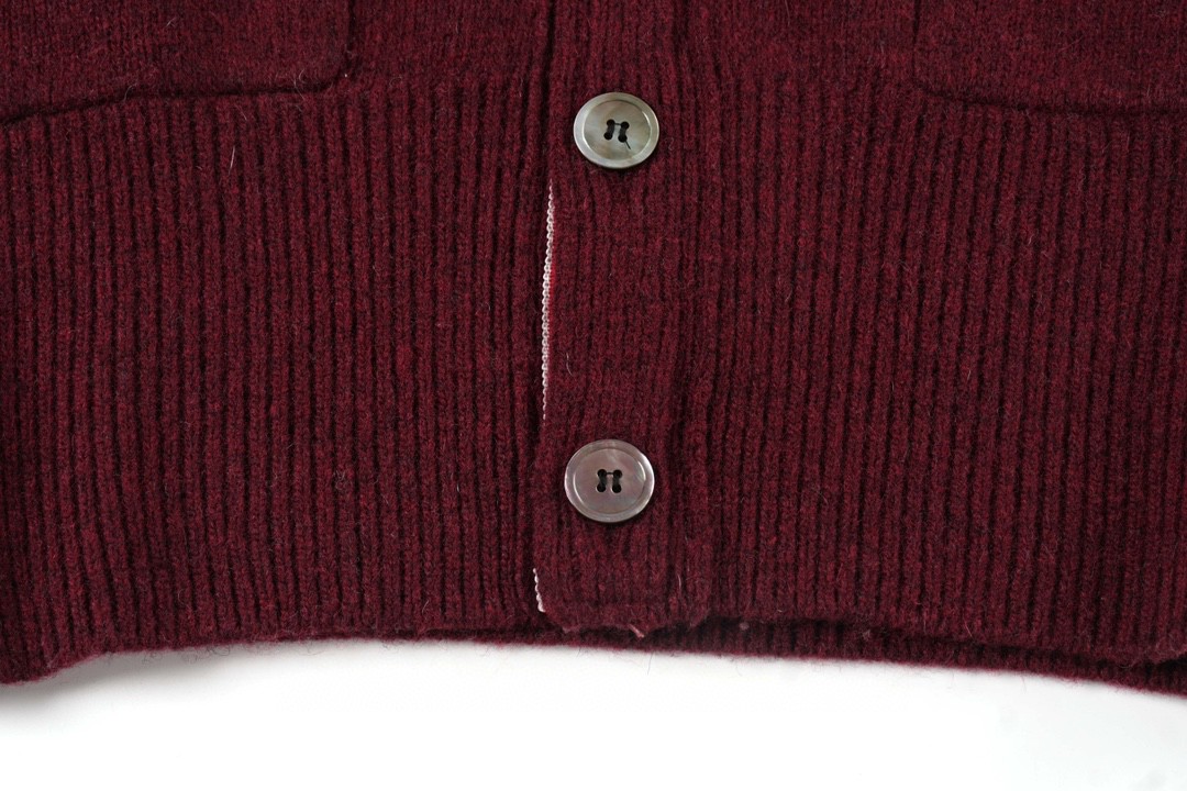 Thom Browne 21FW 四条纹单排扣羊毛衫 酒红色 针织衫 开衫 毛衣 外套 长袖 男女同款 