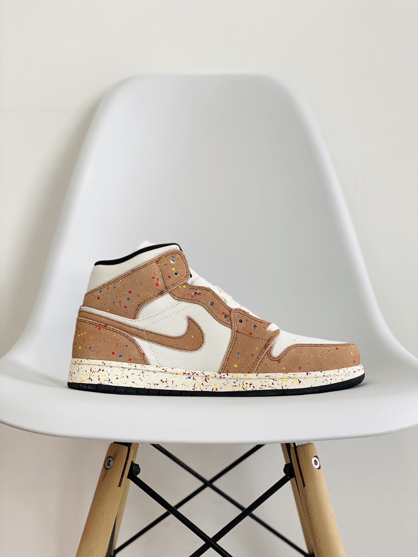 Air Jordan 1 Mid AJ1 Splatter 水彩潑墨 休闲鞋 女鞋 男鞋 情侣鞋 板鞋  DA8005-100