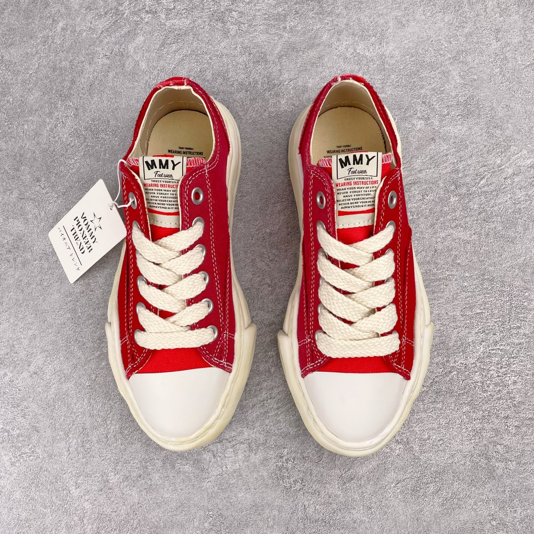 MIHARA YASUHIRO Original MMY 三原康裕 复古红色 拼接 低筒 溶胶鞋 帆布鞋 板鞋 休闲鞋 增高鞋 男鞋 女鞋 