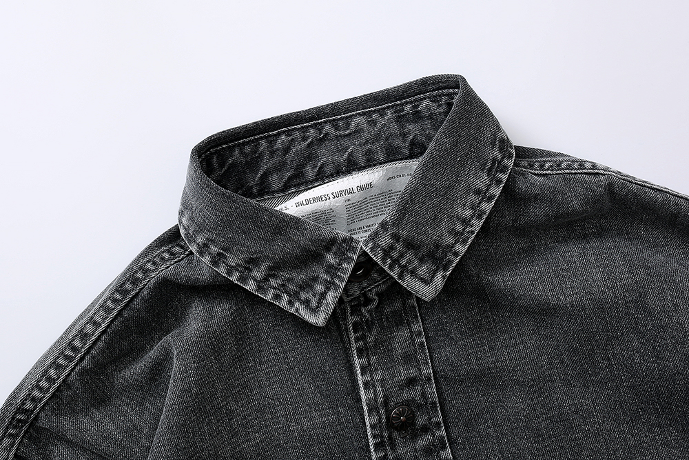 MADNESS 22FW  牛仔衬衣 黑色 日系 外套长袖 秋冬季 休闲 男女同款