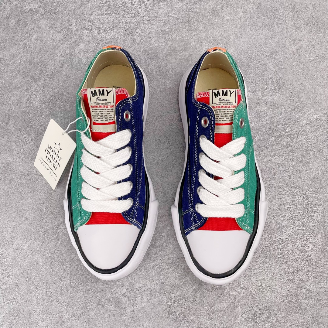 MIHARA YASUHIRO Original MMY 三原康裕 红蓝绿 拼接 低筒 溶胶鞋 帆布鞋 板鞋 休闲鞋 增高鞋 男鞋 女鞋 
