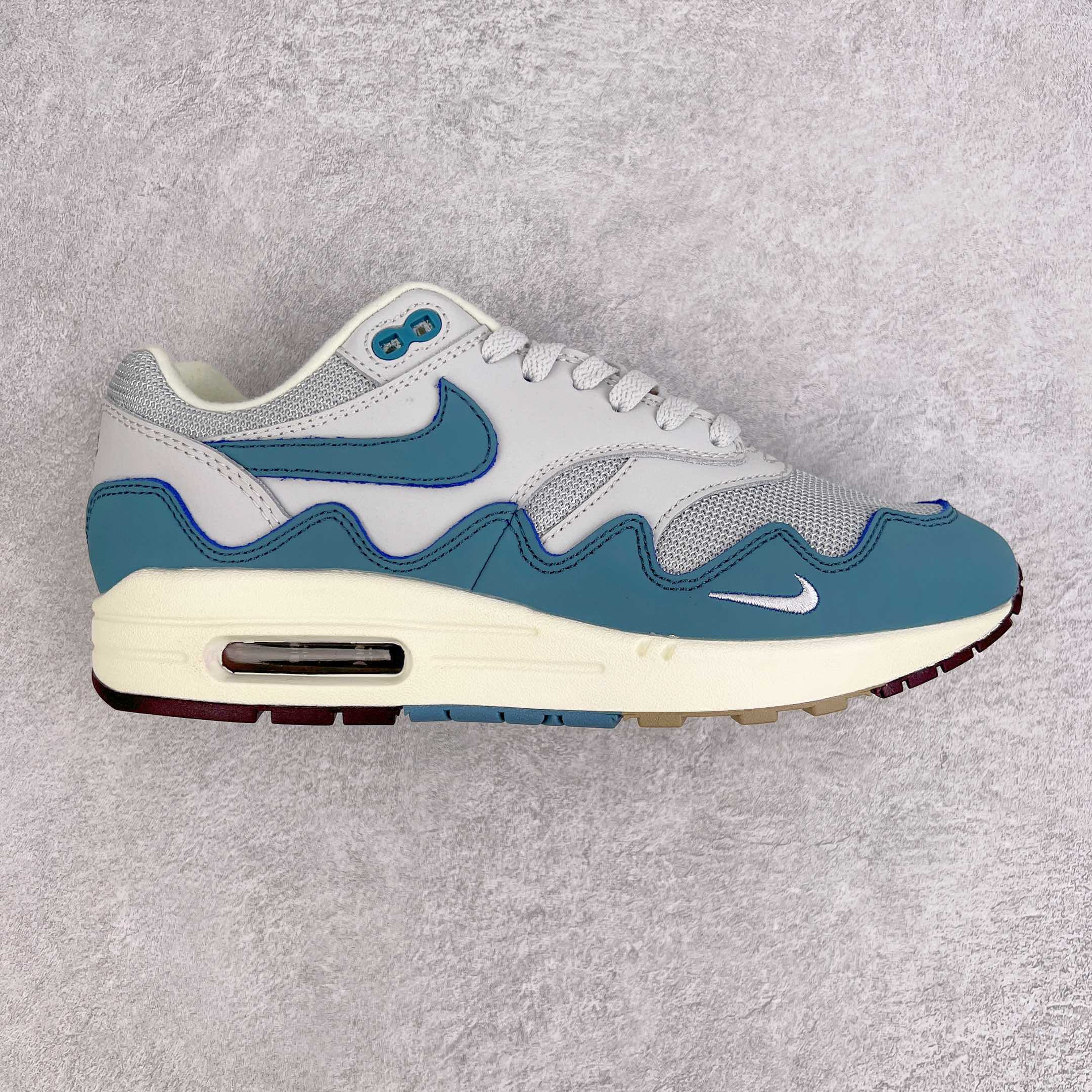 Patta Air Max 1  Aqua Noise 灰蓝 波浪纹 低筒 减震运动鞋 休闲鞋 板鞋 男鞋 女鞋 AO1021-023