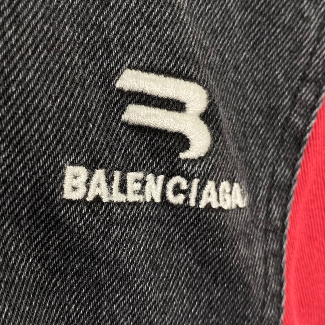 BALENCIAGA FW22 黑色 拼色立領 牛仔夾克 外套 長袖  秋冬保暖 男款 女款 