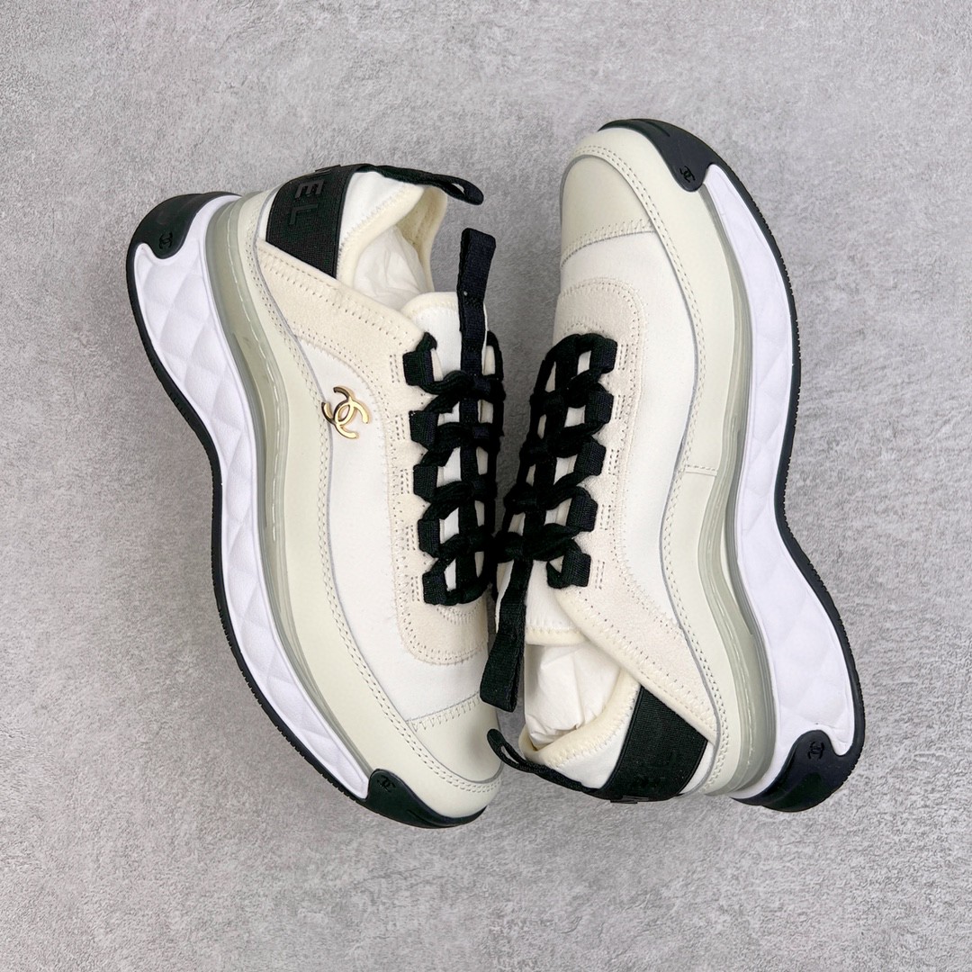 CHANEL 香奈儿 象牙白 金扣 天鹅绒 小牛皮 低筒 运动鞋 休闲鞋 跑步鞋 女鞋 G35618 Y53646 10800金扣