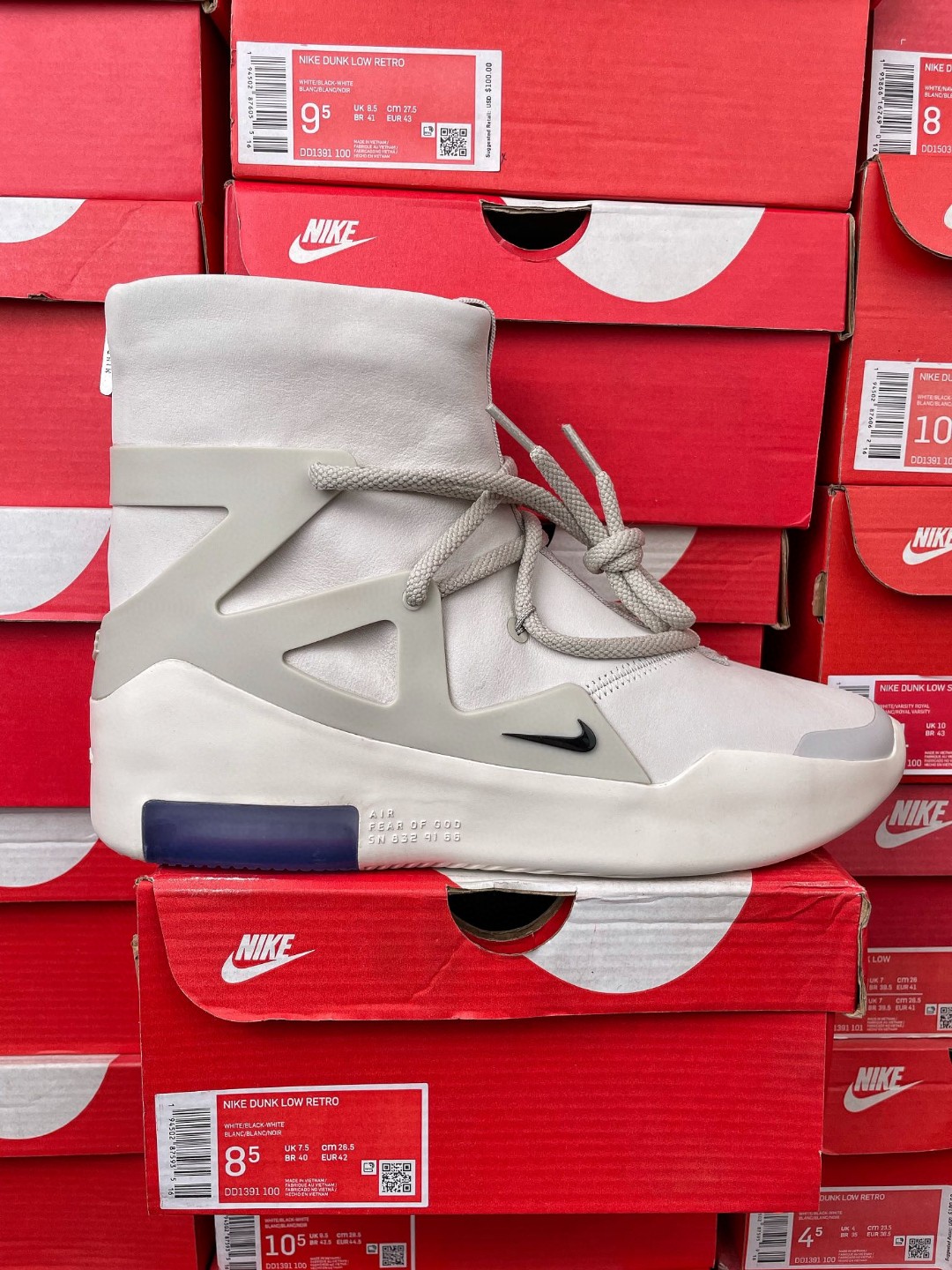 Nike Air Fear Of God 1 FOG 白灰 高筒 篮球鞋 球鞋 实战鞋 运动鞋 AR4237-002