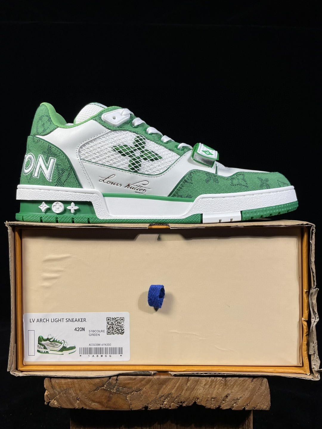 Louis Vuitton 路易威登 Trainer 魔术贴 白绿 低筒 休闲鞋 板鞋 运动鞋 男鞋 女鞋 