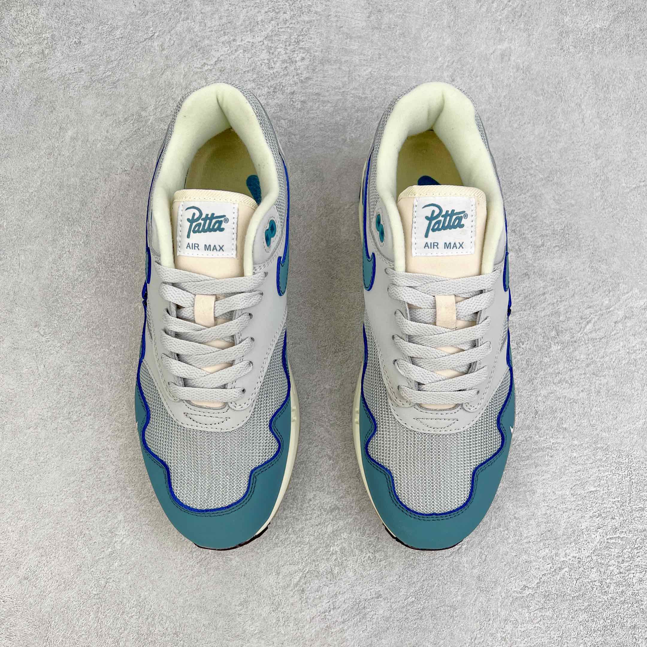 Patta Air Max 1  Aqua Noise 灰蓝 波浪纹 低筒 减震运动鞋 休闲鞋 板鞋 男鞋 女鞋 AO1021-023