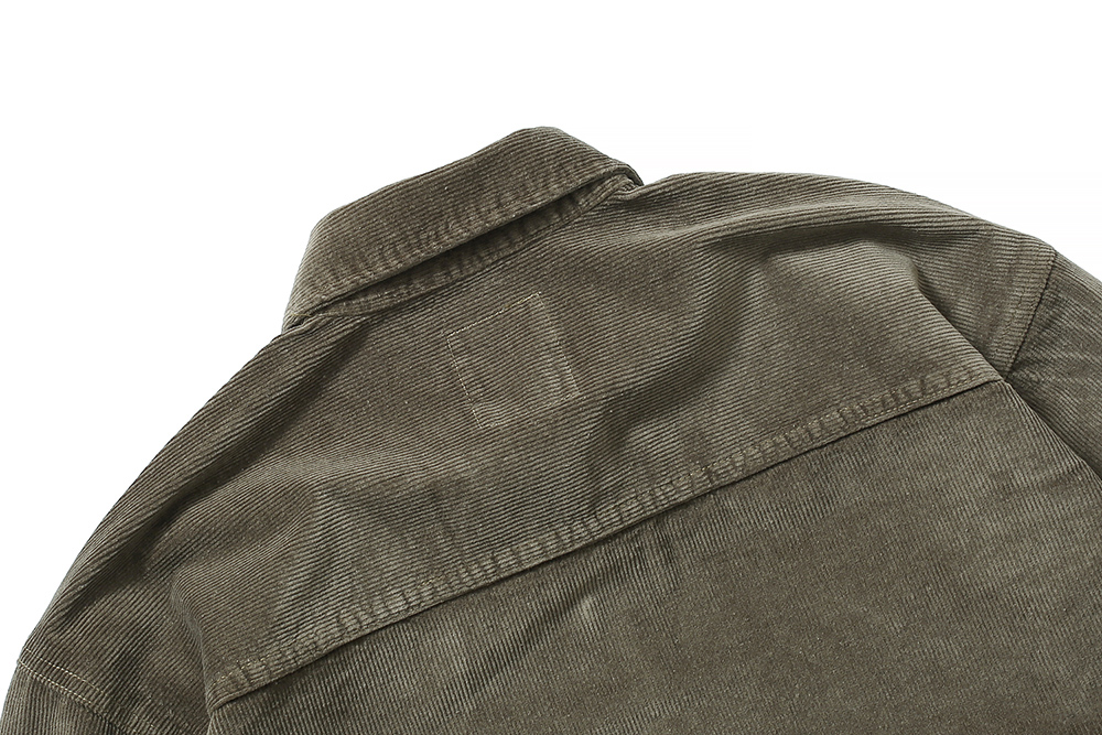 MADNESS 日系 加厚灯芯绒  灰色 衬衫 外套 长袖 秋冬季 休闲 男女同款