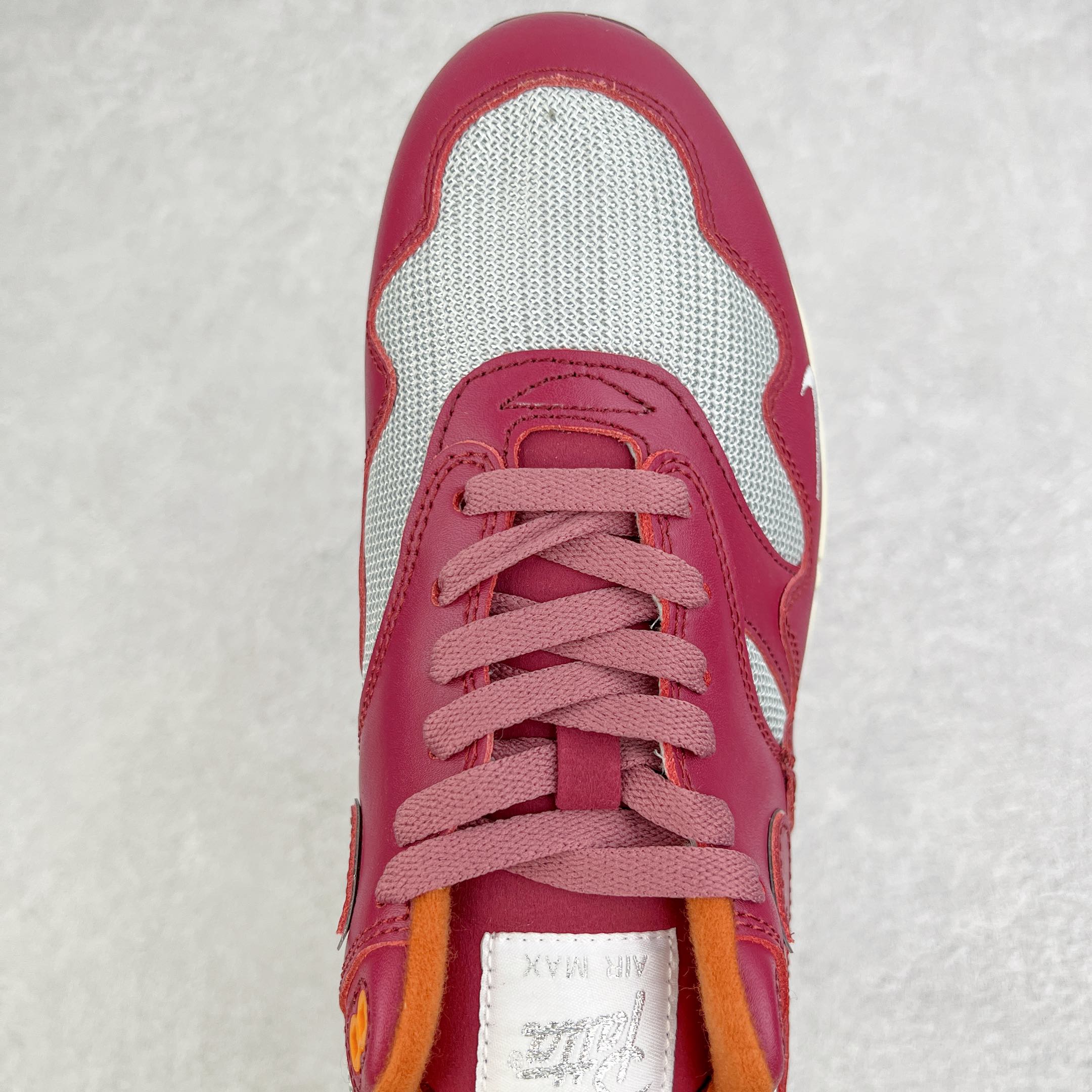 Patta Air Max 1  Night Maroon 玫红色 波浪纹 低筒 减震运动鞋 休闲鞋 板鞋 男鞋 女鞋 DH1348-001