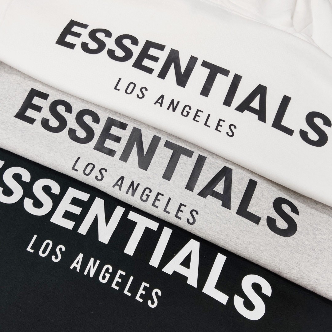 Fear of God Essentials 洛杉矶系列 背后字母徽标 Logo 黑色 白色 灰色 连帽卫衣 加绒 套头 外套 长袖 男女同款 FOG-FW19-115