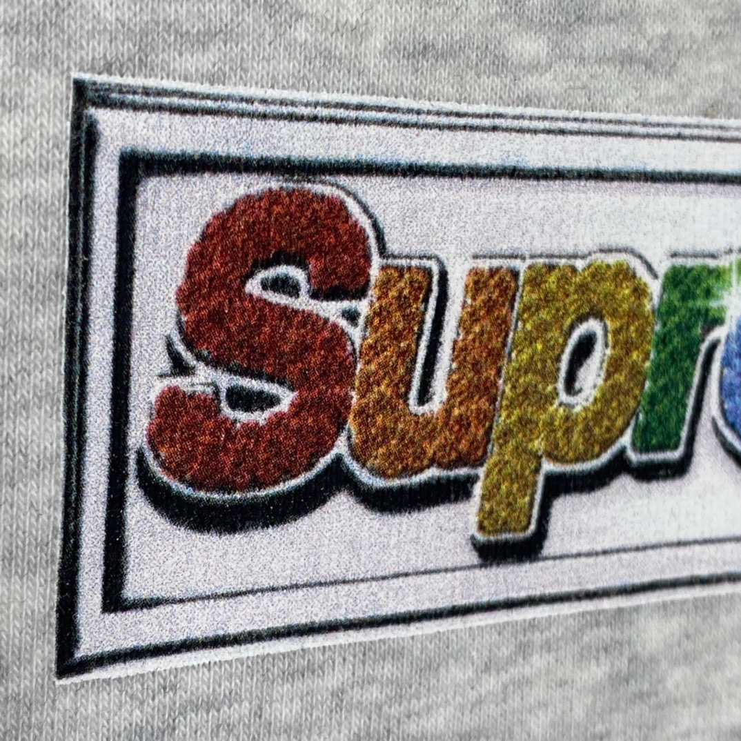  Supreme SS22  Week Bling Box Logo Hooded 灰白色 宝石 长袖 保暖 加绒 卫衣男女同款  