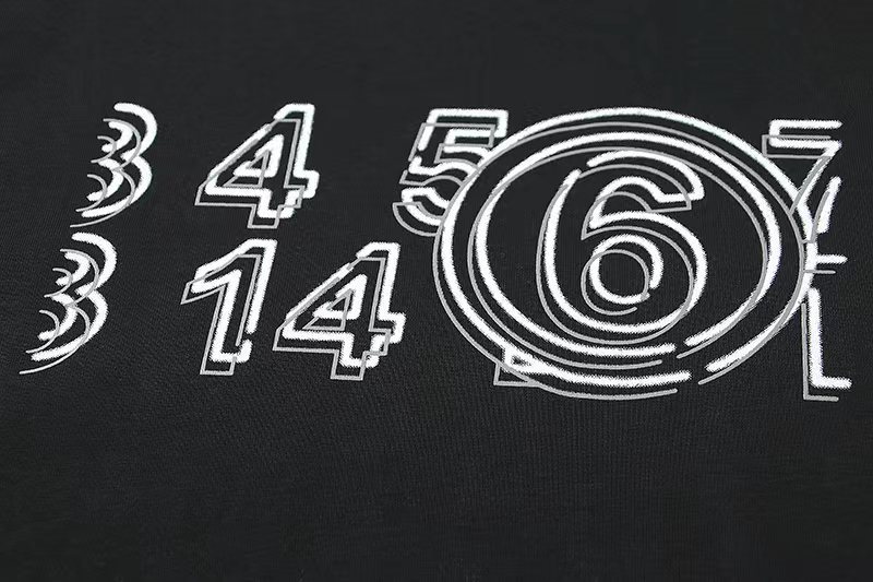 Maison Margiela 马吉拉 数字印花logo 黑色 短袖 T 恤 圆领 套头 夏季 男女同款 S52GC0165S23082