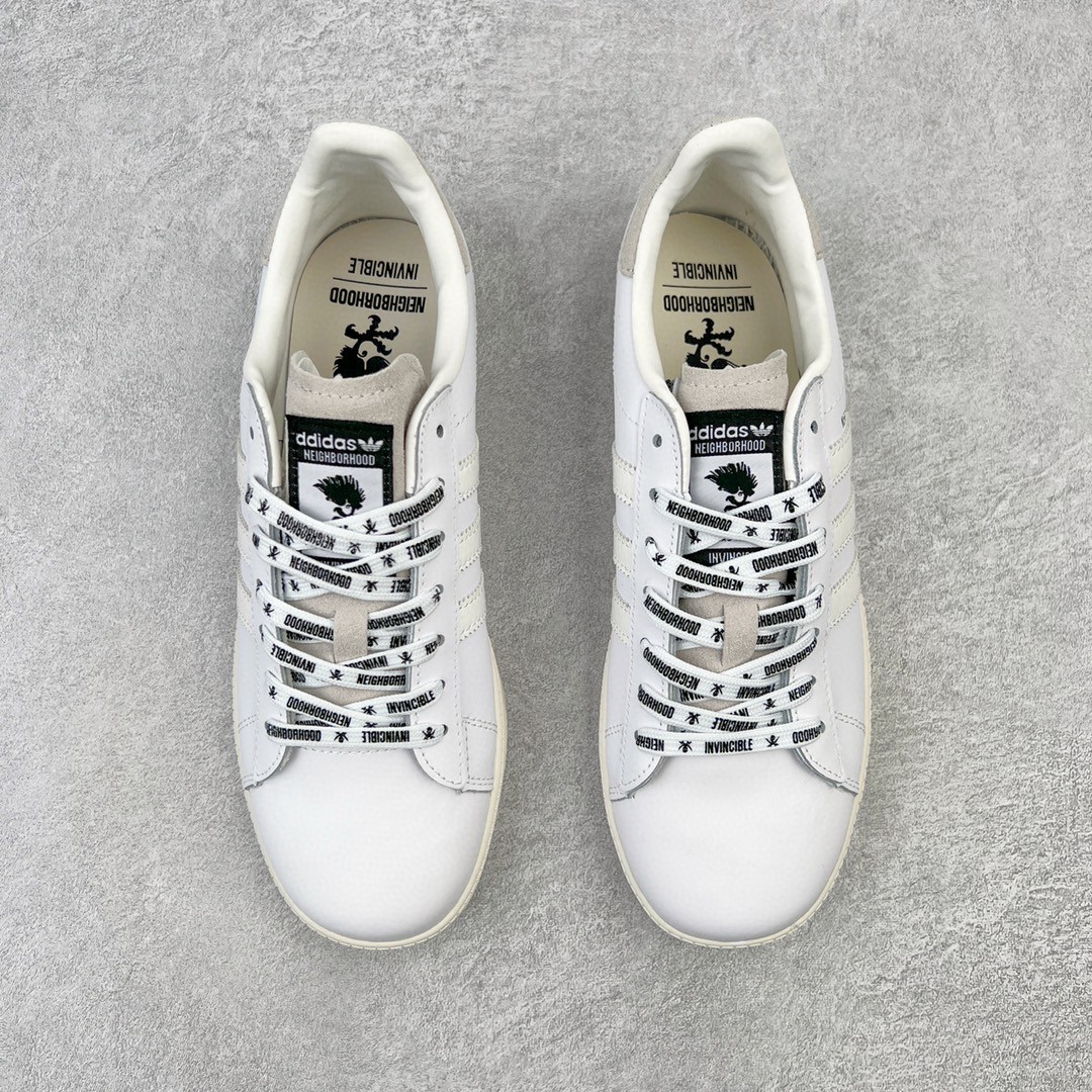 NEIGHBORHOOD x INVINCIBLE x Adidas Originals Campus 三方联名 白色 低筒 复古板鞋 休闲鞋 男鞋 女鞋 GX1847