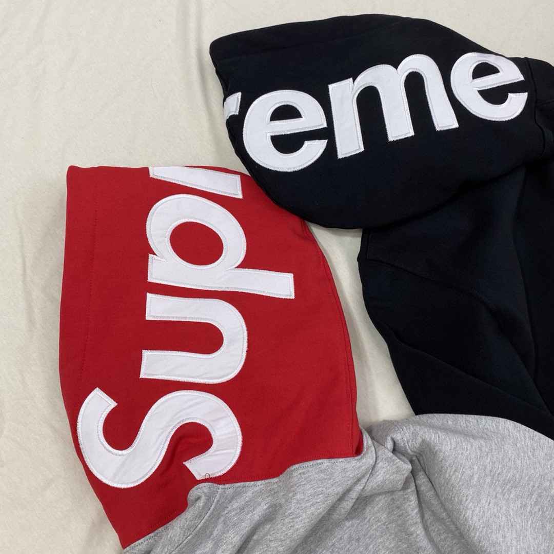 Supreme FW21 Week 2 Contrast Hooded Sweatshirt 字母徽标 Logo印花 灰色 黑色 连帽卫衣 加绒 套头 宽松 秋冬款 男女同款 SUP-FW21-147