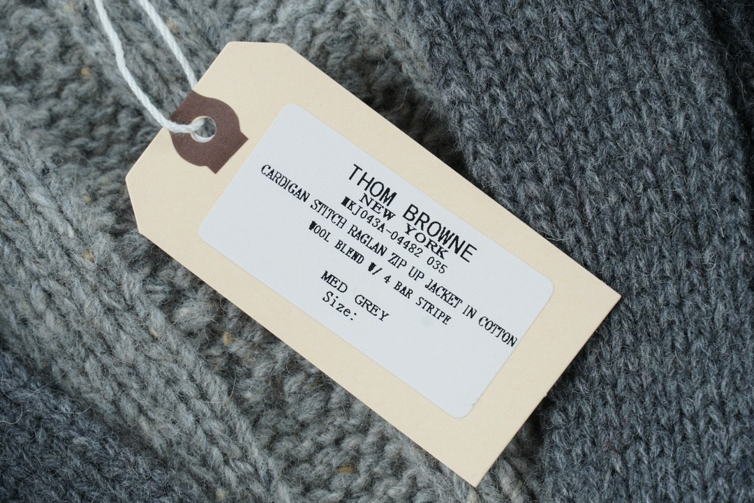 Thom Browne 拼色条纹单排扣羊毛衫 灰色 针织衫 开衫 毛衣 外套 长袖 男女同款 MKC357F-Y1502-982