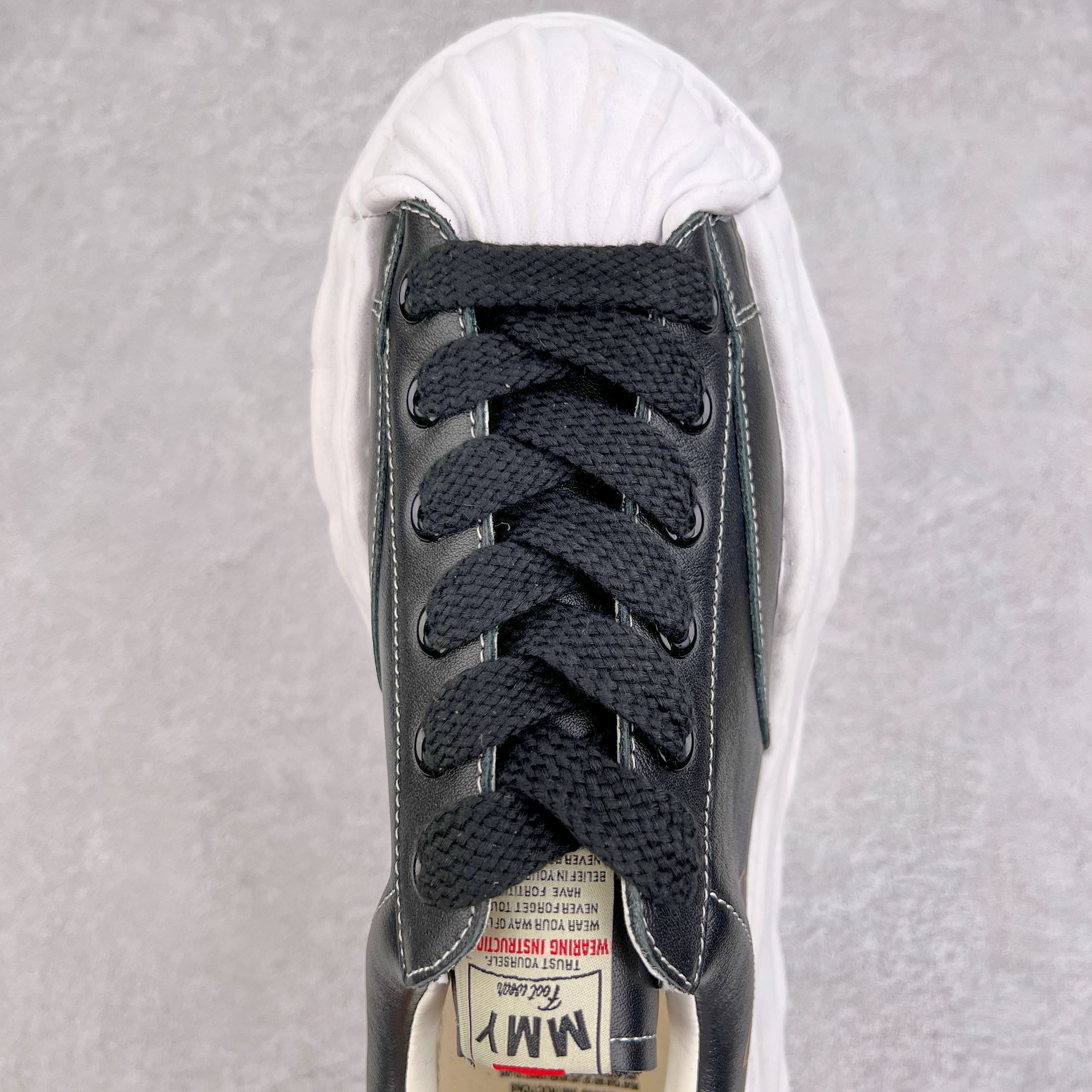 MIHARA YASUHIRO Original MMY 三原康裕 黑色 皮面 水洗做旧 低筒 溶胶鞋 帆布鞋 板鞋 休闲鞋 增高鞋 男鞋 女鞋 