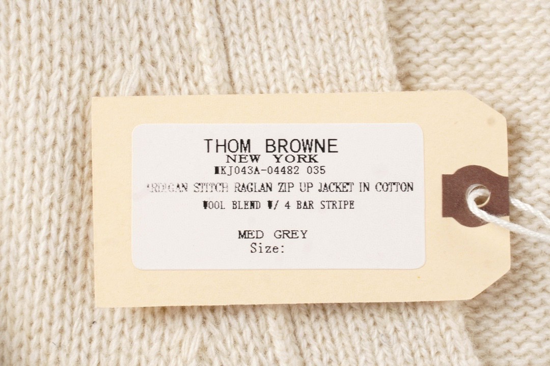 Thom Browne 条纹提花羊毛衫 米白色 针织衫 开衫 毛衣 外套 长袖 男女同款 