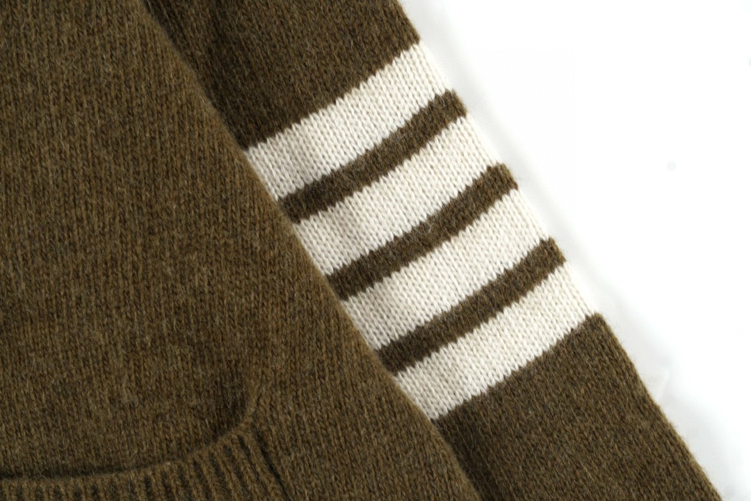 Thom Browne 21FW 四条纹单排扣羊毛衫 棕褐色 针织衫 开衫 毛衣 外套 长袖 男女同款 