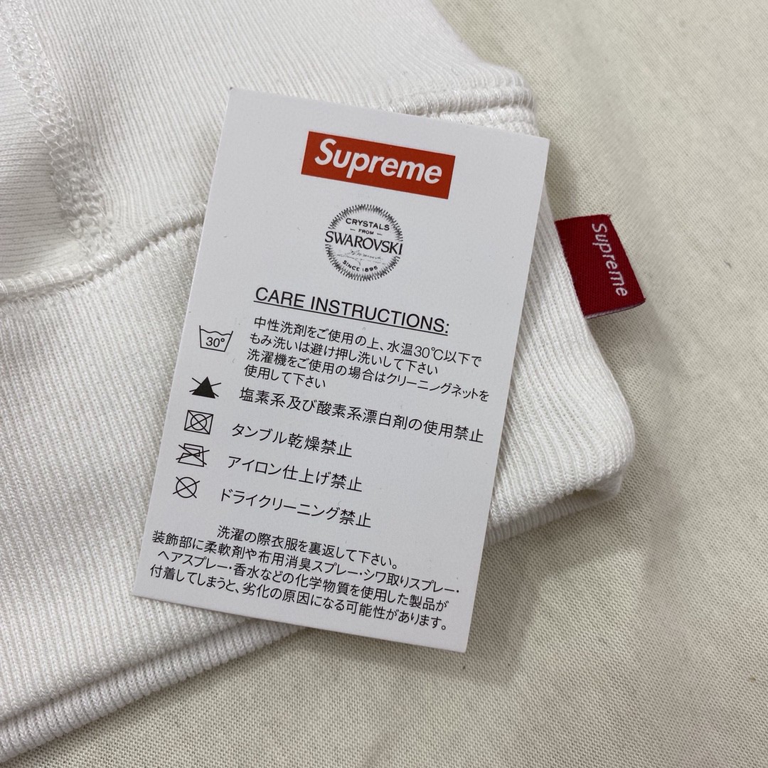 Supreme Week 6 Swarovski 联名款 S Logo Hooded Sweatshirt S 水钻徽标 黑色 白色 连帽卫衣 加绒 宽松 男女同款 SUP-SS21-583