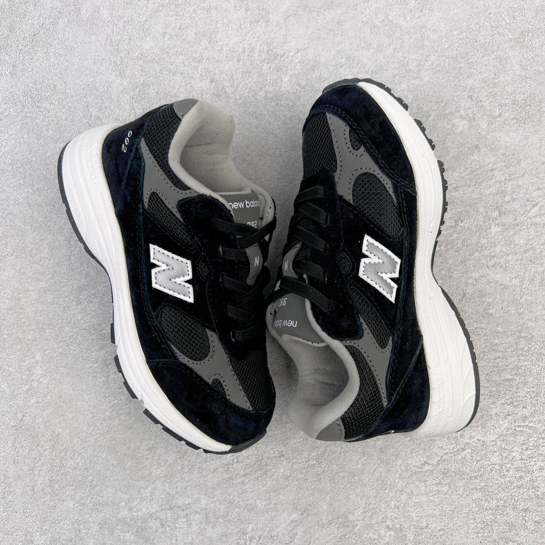 New Balance 992 系列 黑色 低筒 运动鞋 休闲鞋 板鞋 童鞋 