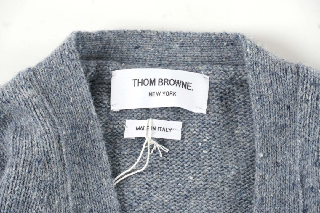 Thom Browne 条纹提花羊毛衫 灰色 针织衫 开衫 毛衣 外套 长袖 男女同款 