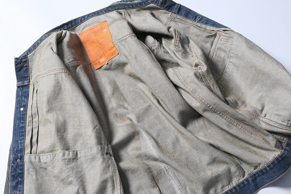 MADNESS JACKET 牛仔外套 蓝色 领口破坏水洗 日系 外套长袖 秋冬季 休闲 男女同款