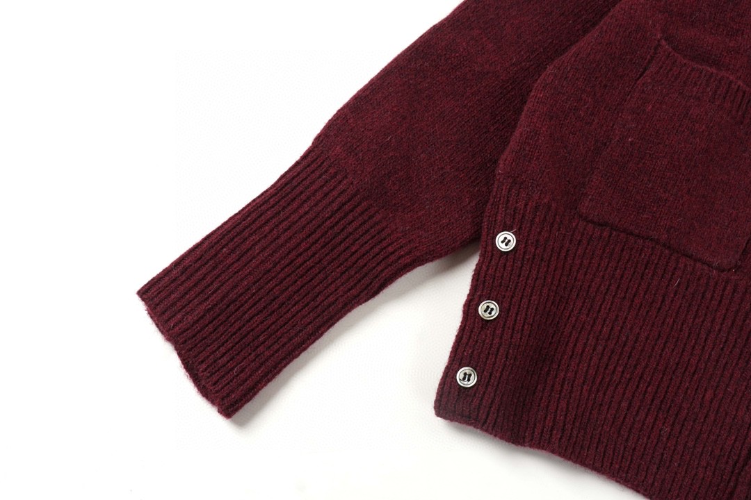 Thom Browne 21FW 四条纹单排扣羊毛衫 酒红色 针织衫 开衫 毛衣 外套 长袖 男女同款 