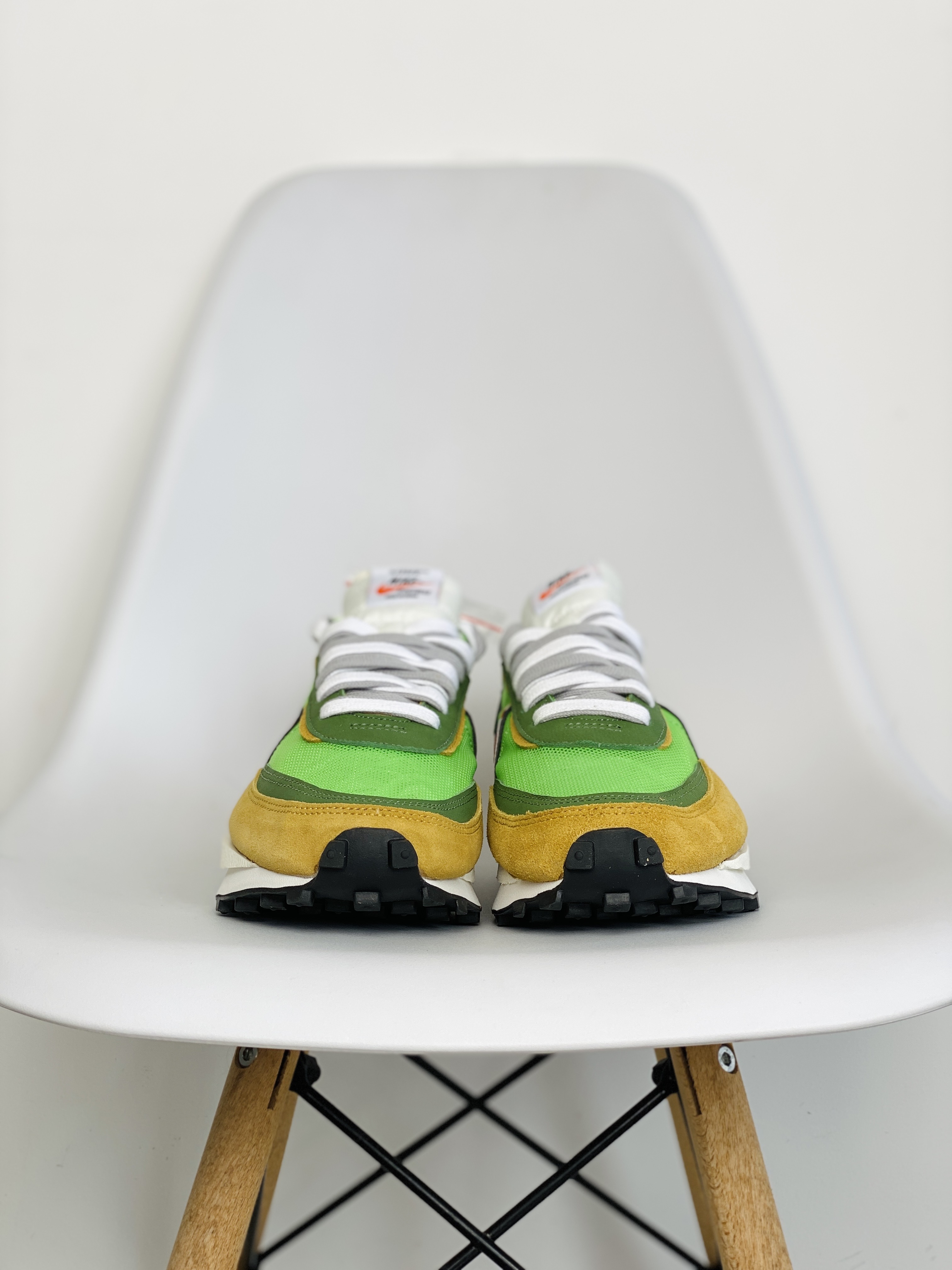 Sacai  LVD Waffle 黃綠 低筒 双勾 华夫 复古时鞋 休闲鞋 透气网面 运动鞋 男鞋厚底 女鞋增高BV0073-300