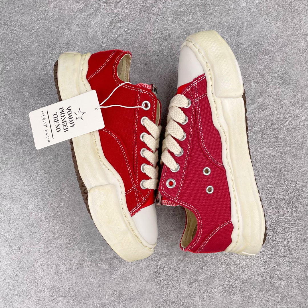 MIHARA YASUHIRO Original MMY 三原康裕 复古红色 拼接 低筒 溶胶鞋 帆布鞋 板鞋 休闲鞋 增高鞋 男鞋 女鞋 