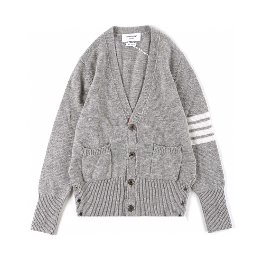Thom Browne 21FW 四条纹单排扣羊毛衫 灰色 针织衫 开衫 毛衣 外套 长袖 男女同款 