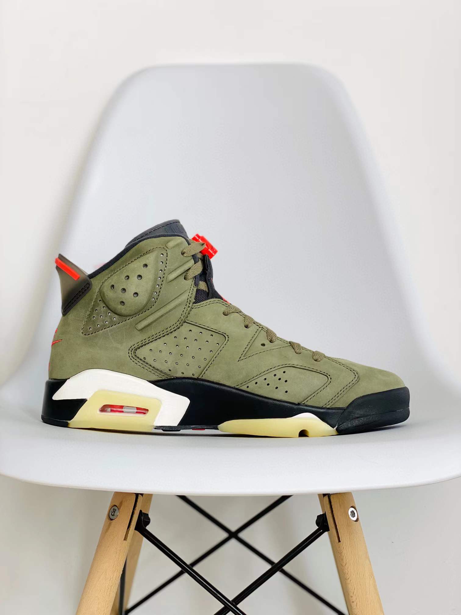 Travis Scott Air Jordan 6 AJ6  Medium Olive TS联名 橄榄绿 军绿 鬼脸 口袋 高筒 男鞋 休闲鞋 板鞋 篮球鞋 CN1084-200