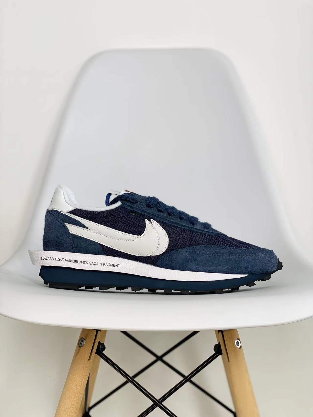 Fragment design x Sacai x NK LDV Waffle Daybreak 蓝色 藤原浩闪电三方联名  休闲鞋 透气网面 运动鞋 男鞋厚底 女鞋增高