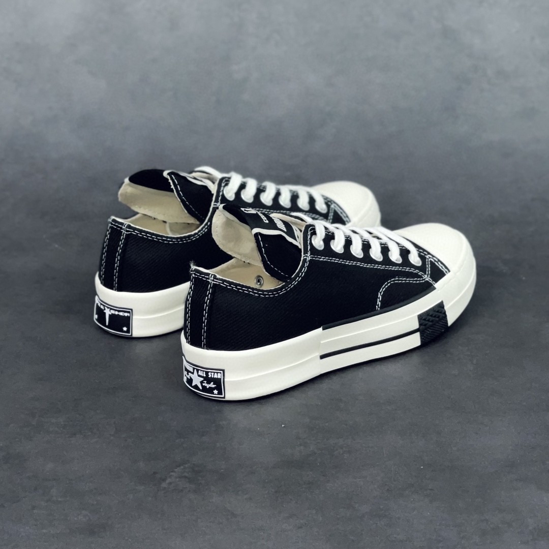 Rick Owens DRKSHDW Converse Turbodrk Chuck Taylor ALL Star 1970S Ox  黑色 高筒 板鞋 休闲鞋 帆布鞋 男鞋 女鞋 172347C