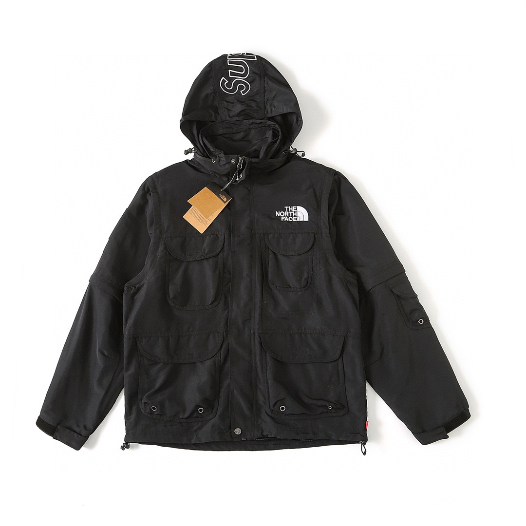 Supreme SS22 Week 16 THE NORTH FACE 联名款 Trekking Convertible Jacket 可拆卸夹克 花色 黑色 白色 连帽外套 风衣 秋冬款 男女同款 SUP-SS22-879