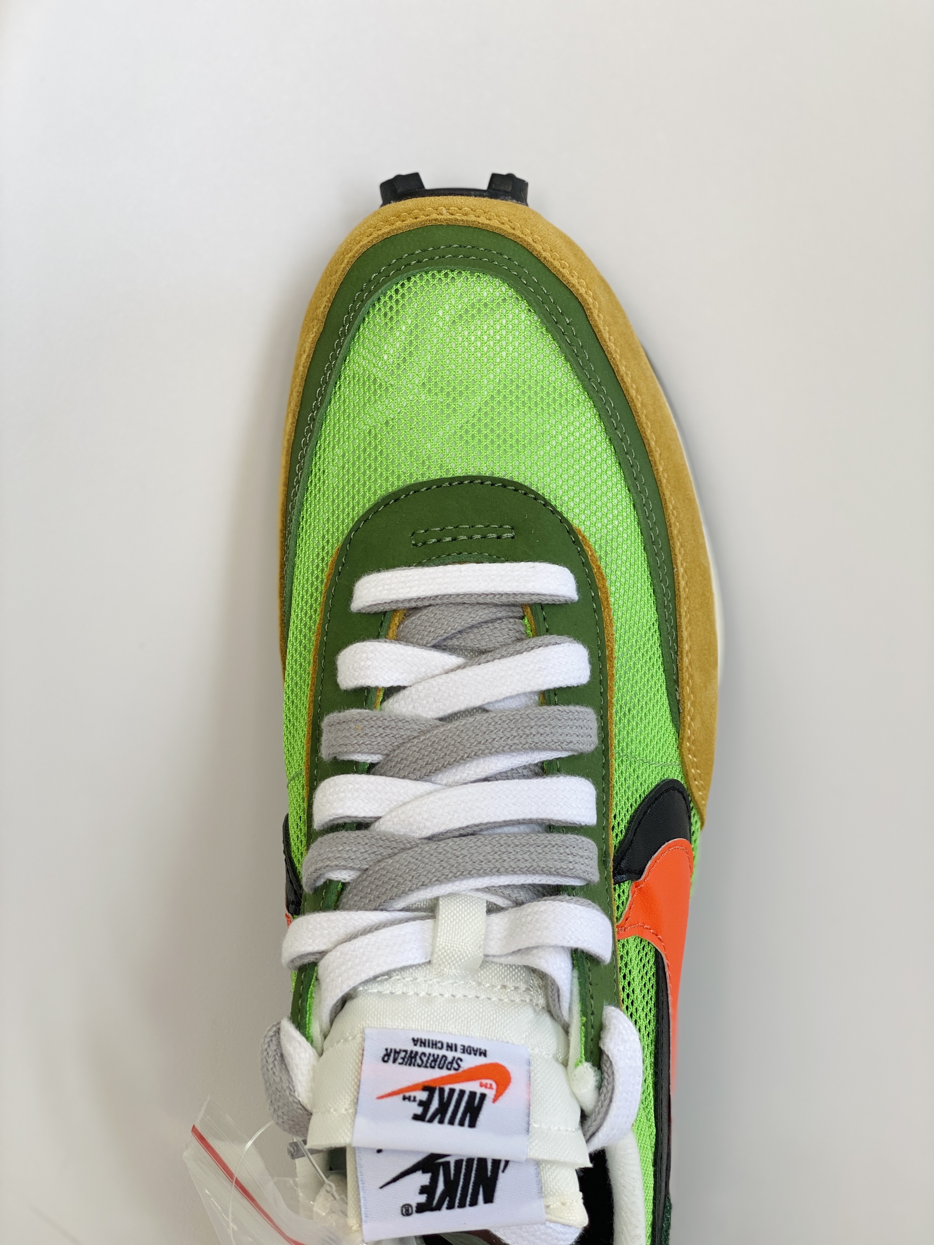 Sacai  LVD Waffle 黃綠 低筒 双勾 华夫 复古时鞋 休闲鞋 透气网面 运动鞋 男鞋厚底 女鞋增高BV0073-300