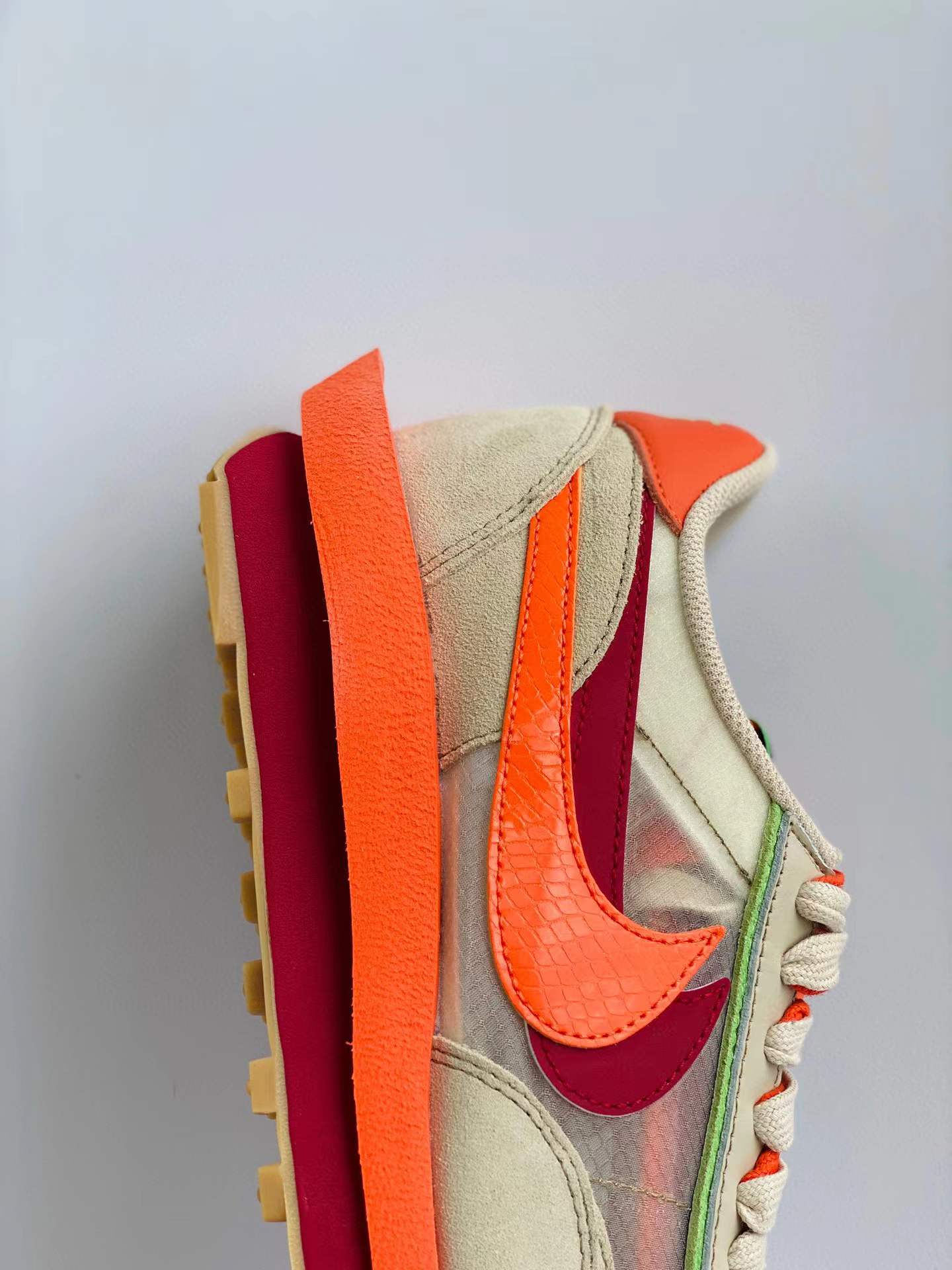 Clot Sacai LDV Waffl Orange Blaze 死亡之吻 三方联名 双勾 华夫 复古时鞋 休闲鞋 透气网面 运动鞋 男鞋厚底 女鞋增高 DH1347-100