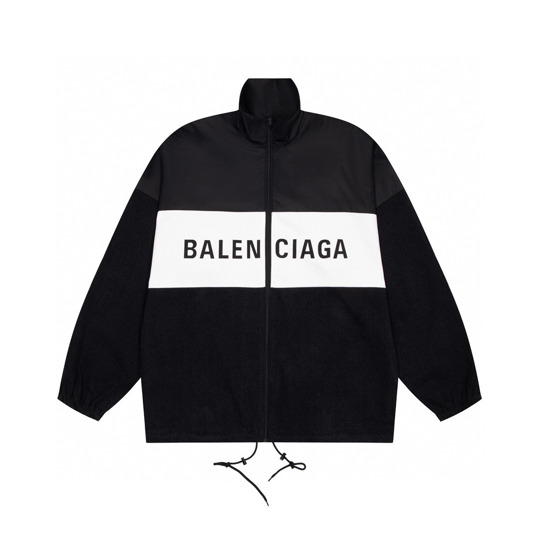 Balenciaga FW21 大Logo 黑色 印花夾克 冲锋衣 外套 男款 女款 529213TBQ031000