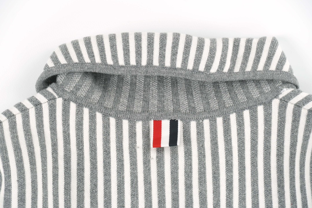 Thom Browne 22FW 条纹西装外套 灰色 长袖 秋冬款 男女同款 