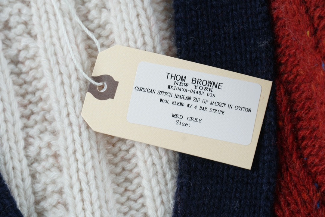 Thom Browne 拼色条纹单排扣羊毛衫 红色 针织衫 开衫 毛衣 外套 长袖 男女同款 MKC357F-Y1502-960