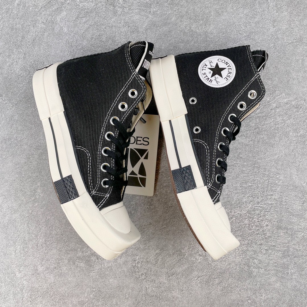  Rick Owens DRKSHDW Converse Turbodrk Chuck Taylor ALL Star 1970S High 黑白 高筒 板鞋 休闲鞋 帆布鞋 男鞋 女鞋 172344C